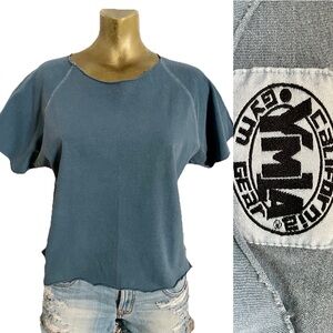 VINTAGE 80s YMLA CALIFORNIA GYM GEAR WORKOUT Gym TOP Tee Shirt Unisex Size M